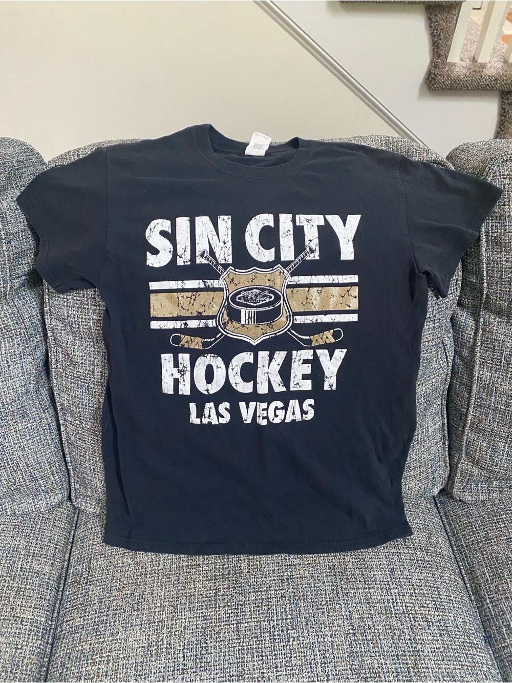 Sin City Hockey Las Vegas Graphic Black Tee, Size Adult S, Heavy Cotton